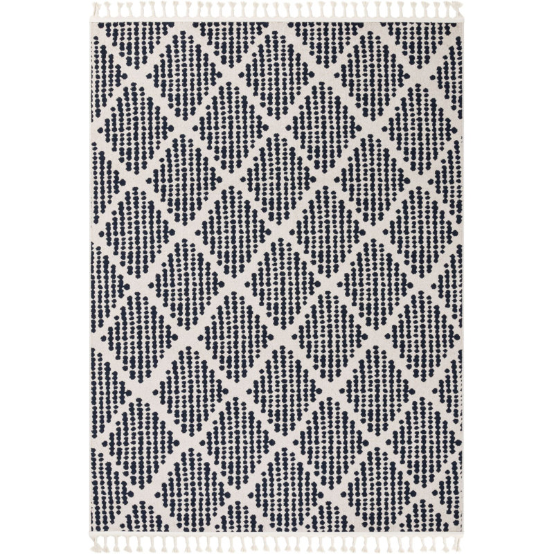 Loop-De-Loop Geometric Synthetic Area Rug, Rectangle 67 x 120cm