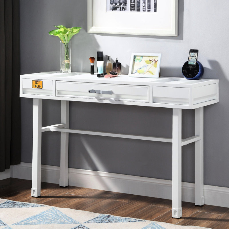 Desk,White Writing Desk With 1 Drawer