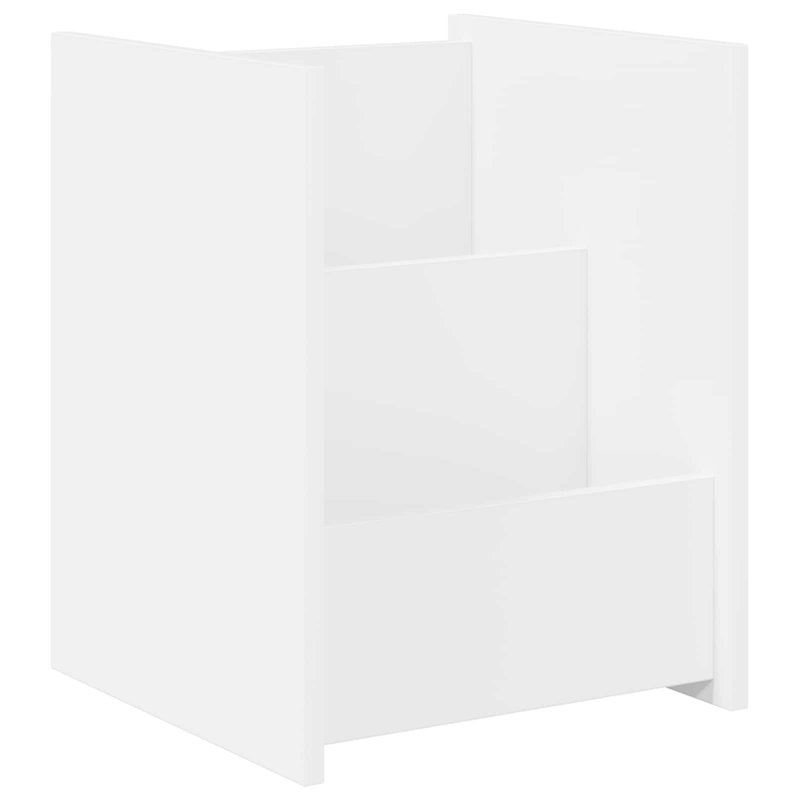 Wood Free Standing Magazine Rack, White