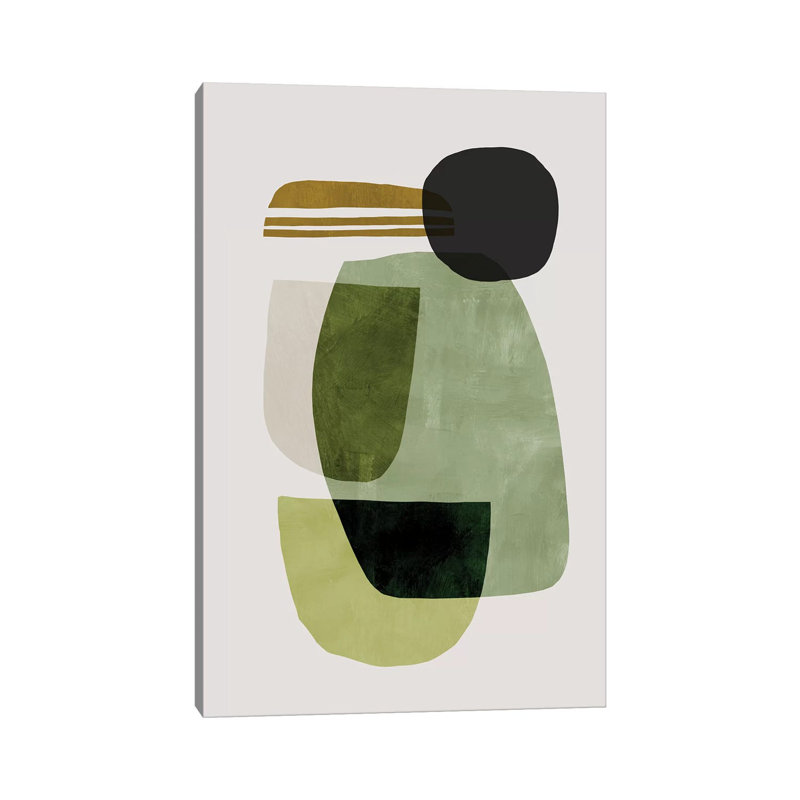 «Green Abstract» par Dan Hobday, reproduction d'art sur toile tendue, H 18 po x l 12 po x 1,5 po