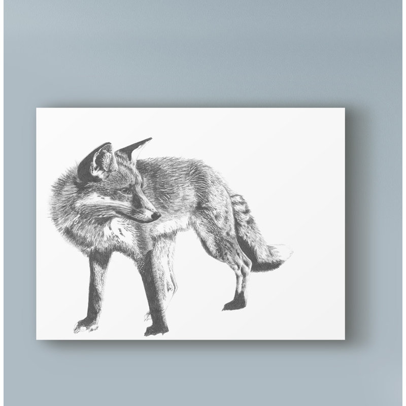 « faune sauvage : fox », reproduction d’impression sur toile tendue, H 35 po x l 47 po x P 2 po