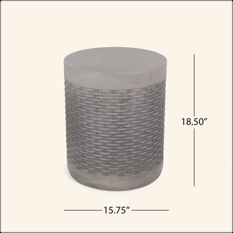 Table d'appoint d'extérieur en béton léger au design polyvalent et durable