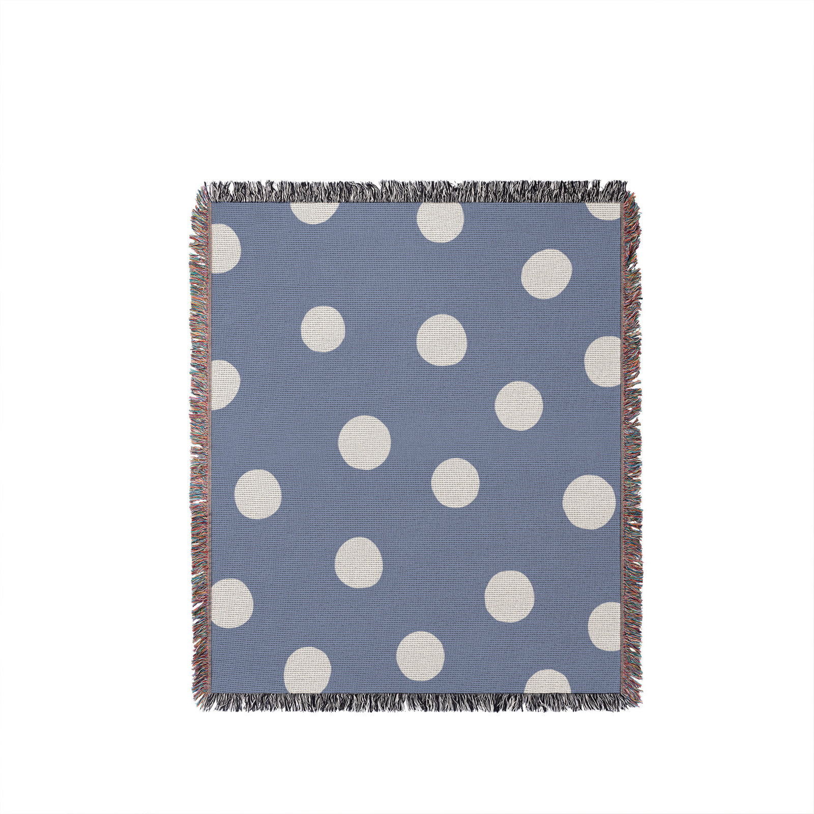Leonore Cotton Hand Woven Throw Blanket, 50" x 70" – Full/Double, Light Blue