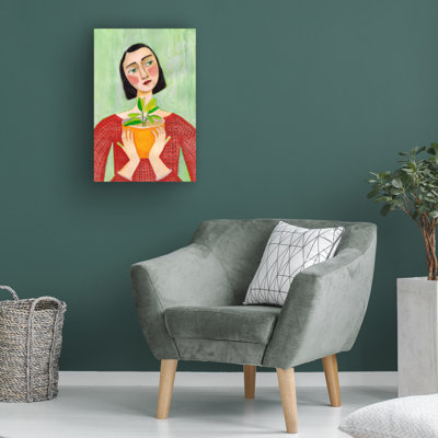 " Wrapped Canvas Wall Art - Sharyn Bursic 'Plant Mum' Wall Art For Living Room, Bedroom, Or Office Décor - 22x32 "