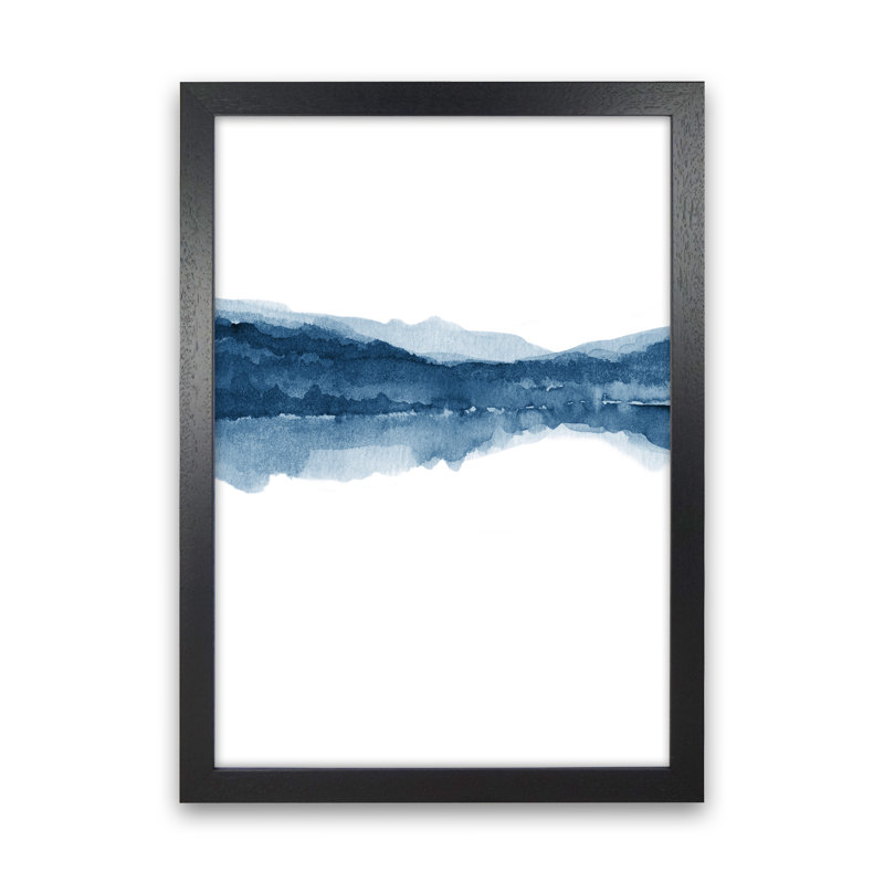 Watercolour Landscape II - 1/2 - Print, Black Framed Canvas, 34cm H x 25cm W x 3cm D