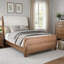 Très grand lit Covy avec capitonnage capitonné, brun écologique et beige-122772685