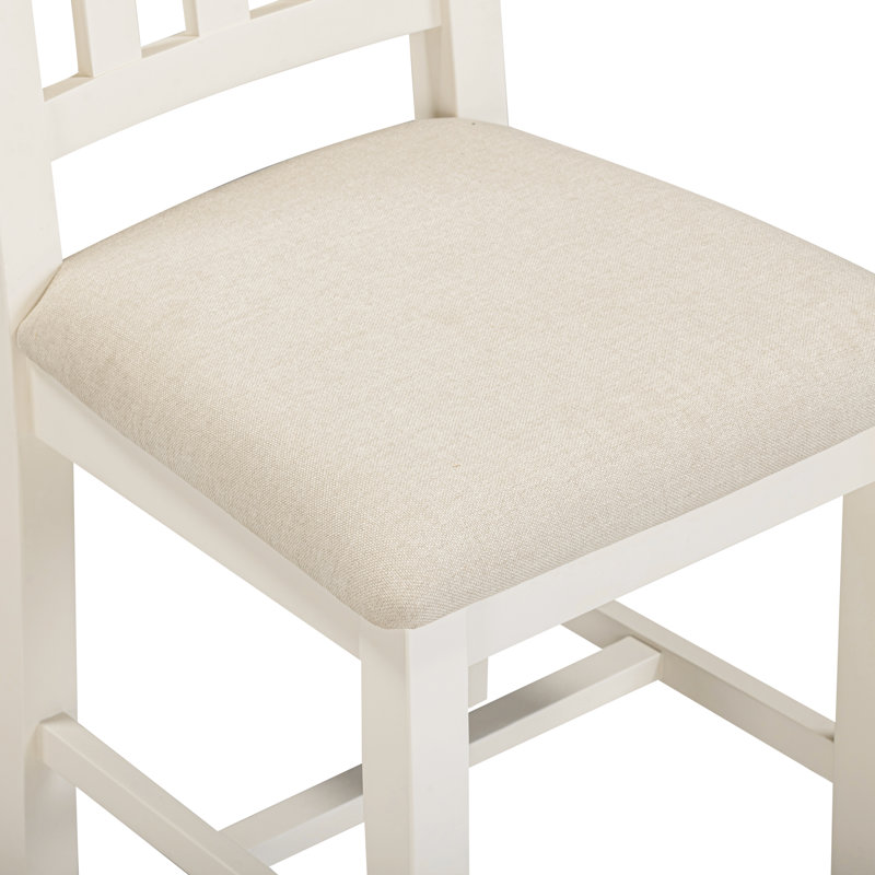 Windsor 50.5cm H Fabric Upholstered Slat Back Side Chair, Ivory