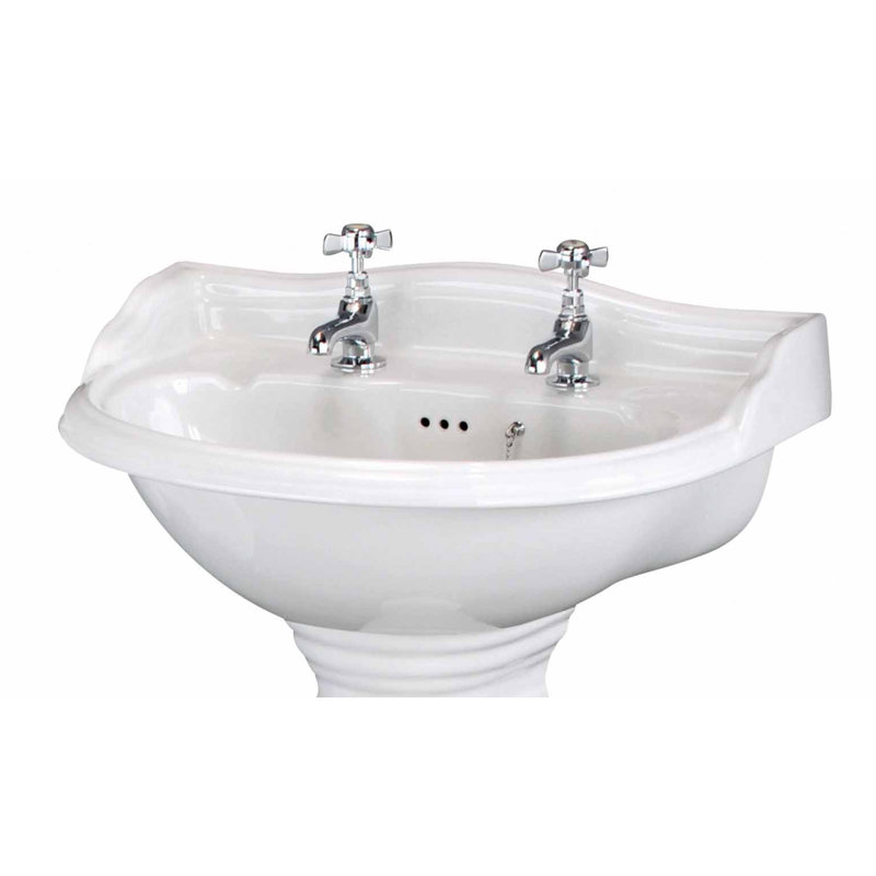 Nuie Chancery 500mm L White Vitreous China U-Shaped Sink with Overflow, 2
