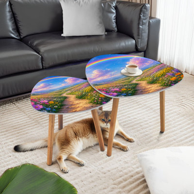 Ensemble de 2 tables basses gigognes Triangle