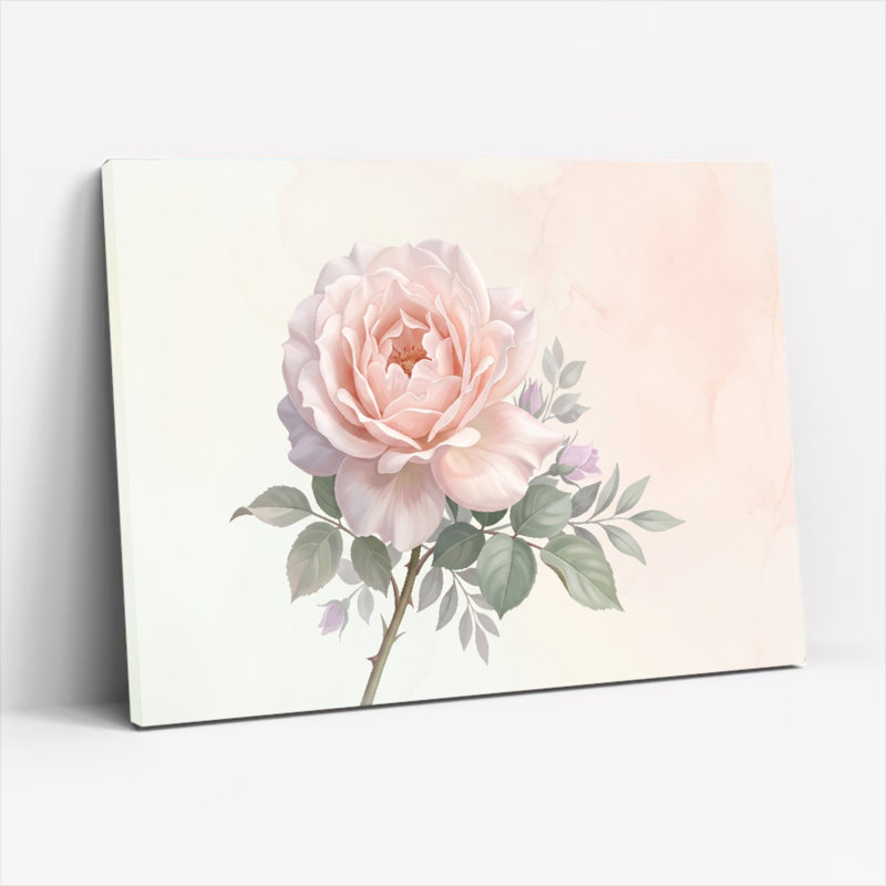 Art mural en toile Gallery Wrap pour le salon, la chambre à coucher, le bureau ou le vestibule - décoration murale décorative avec rose rose
