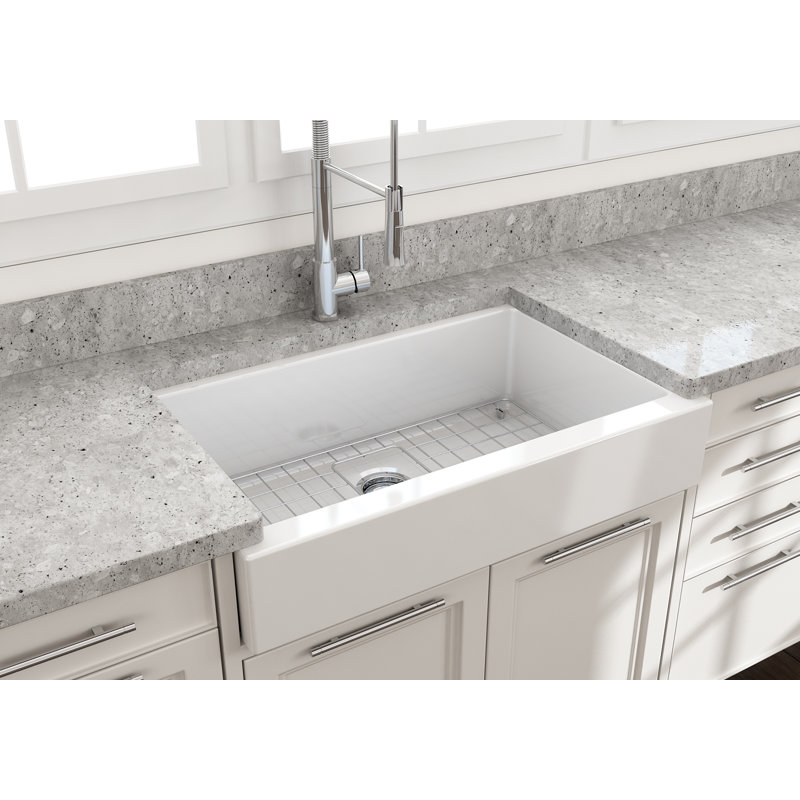 Nuova Pro 34'' L Single Basin Kitchen Sink, White