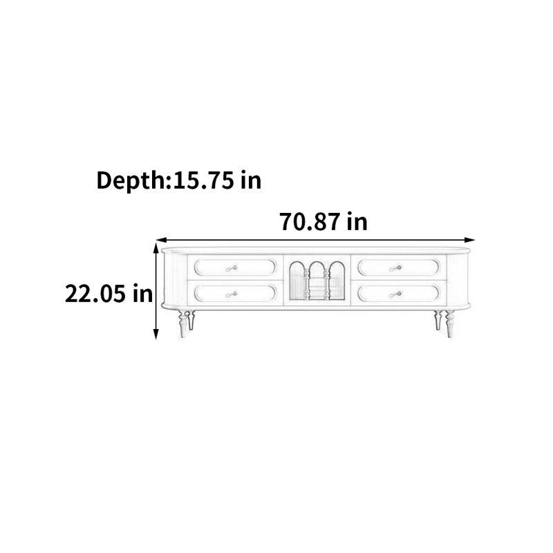 French cream-style storage cabinet TV stand