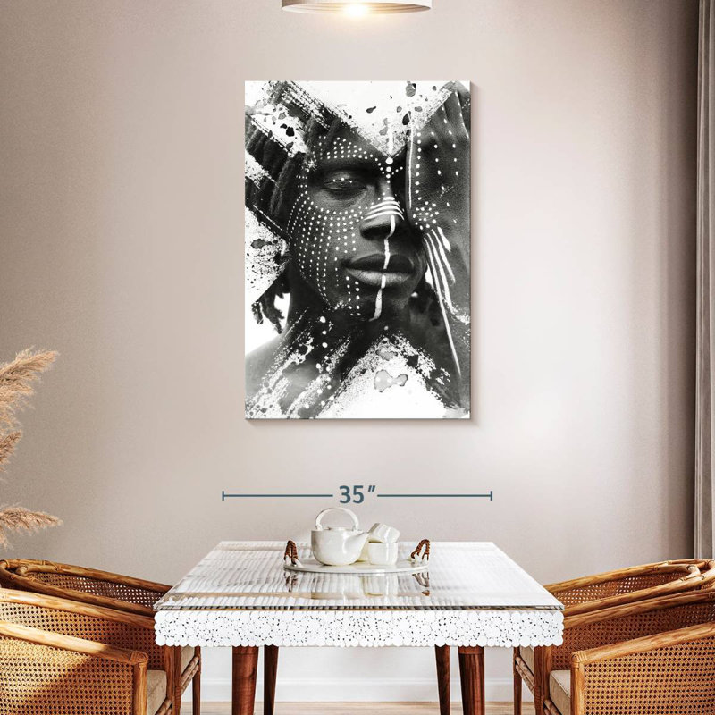 Leisha BW Paintography Man, 45" H x 30" W