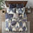 3 Piece Printed Cotton Quilt Set Navy Full/Queen-117517681