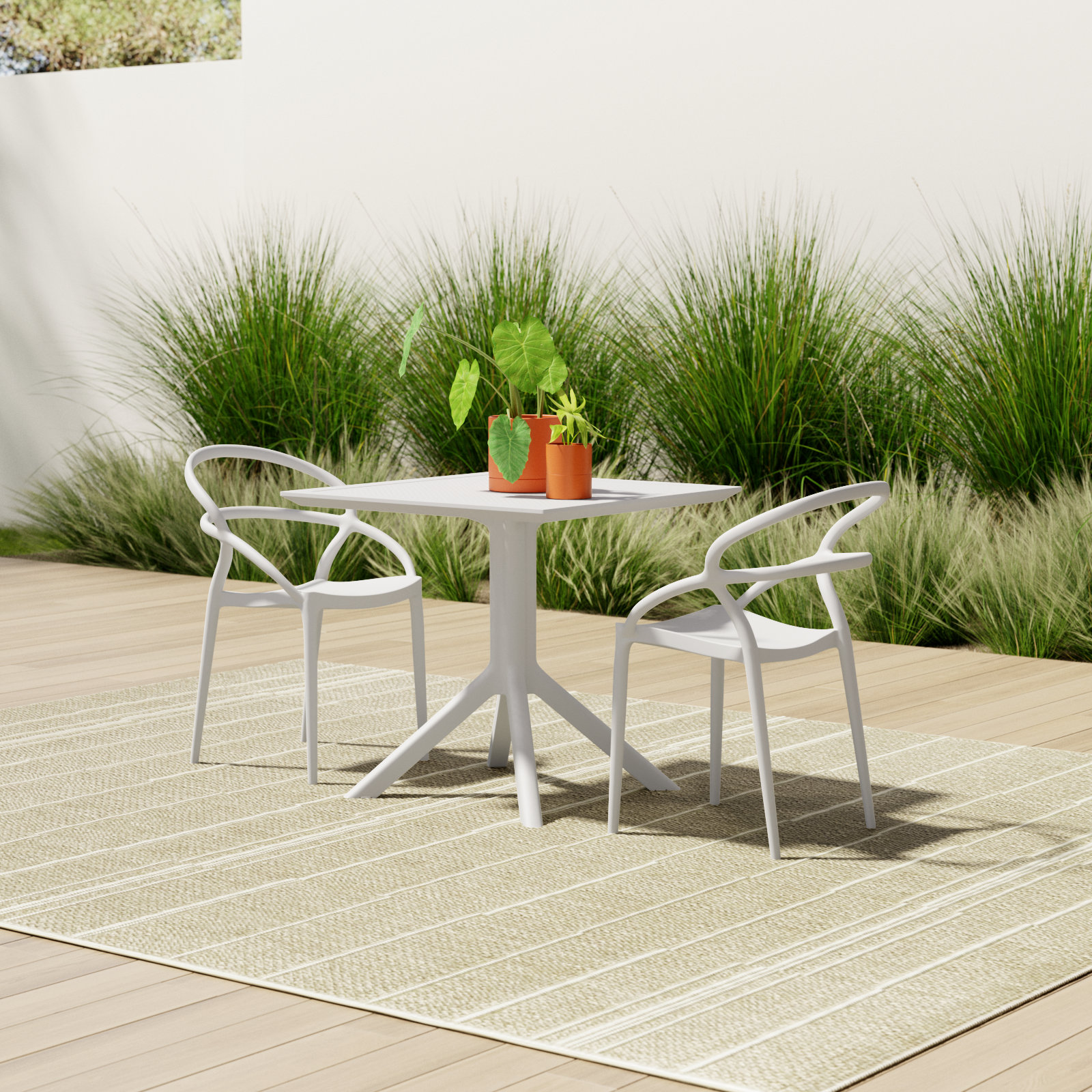 Farrah 32" Patio Bistro Set, White