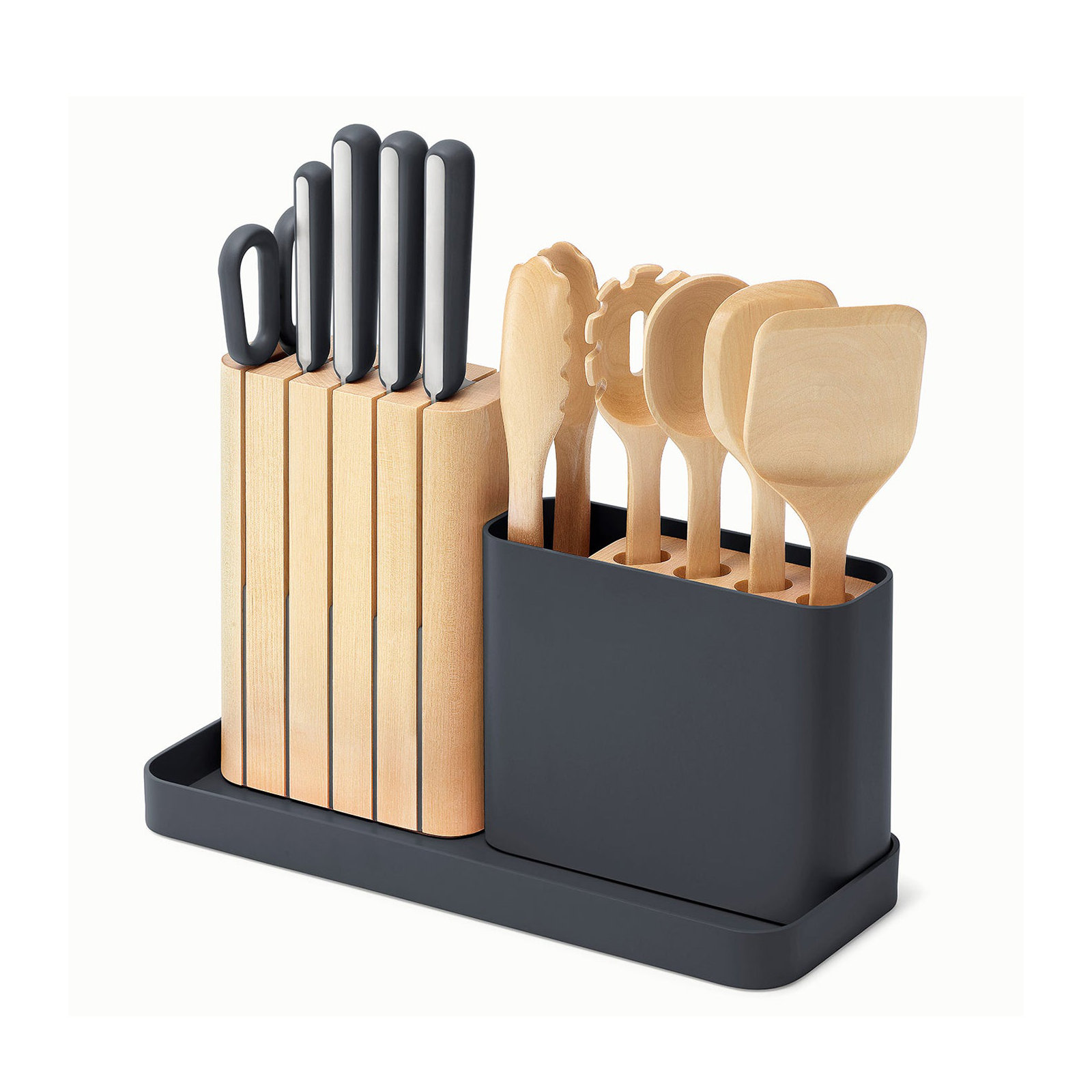 Caraway 14Pc Knife & Utensil Set, Charcoal