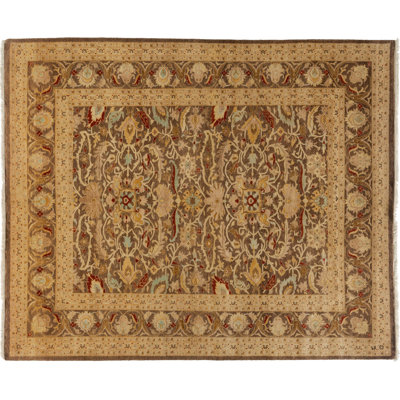Tapis brun noué à la main One-of-a-Kind