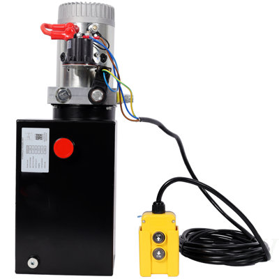 Heavy Duty 12V DC Hydraulic Power Unit, 8 Quart Steel Tank, Hydraulic Pump for Dump Trailer, Lift Gate, Wood Splitter, Aerial Work Platform and Small Lifting Equipment