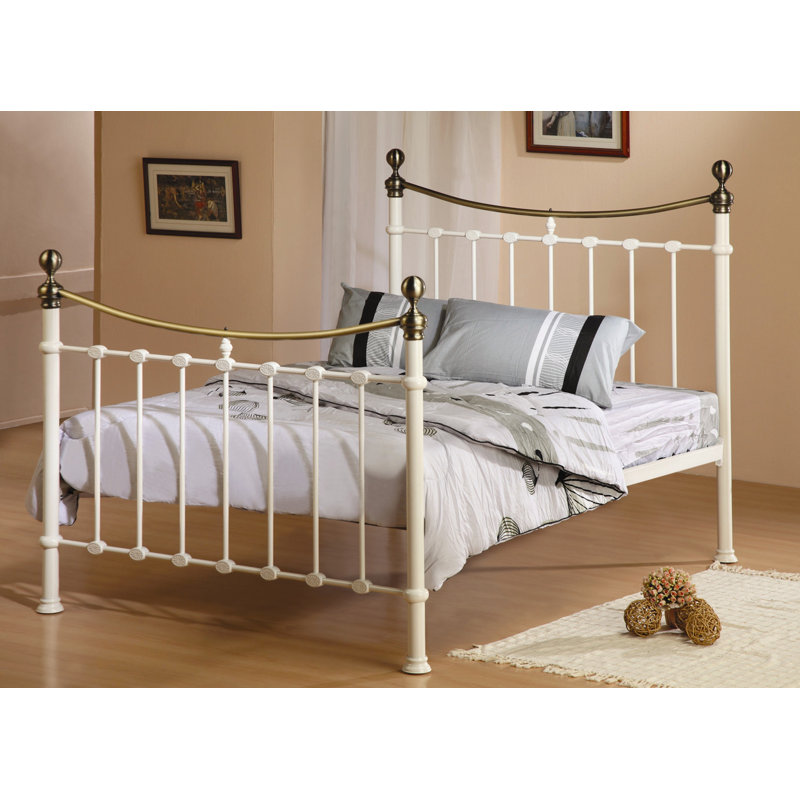Solid Wood Bed, Ivory, Kingsize (5')