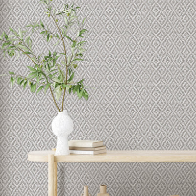 Amogh Collection Diamond Weave 10.05m x 53cm Wallpaper Roll