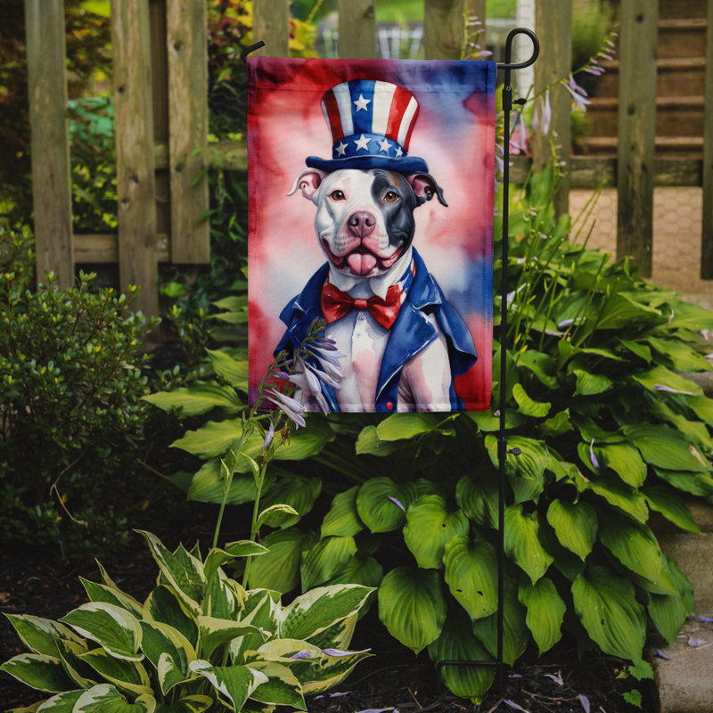 Drapeau patriotique du jardin américain, Bull terrier blanc