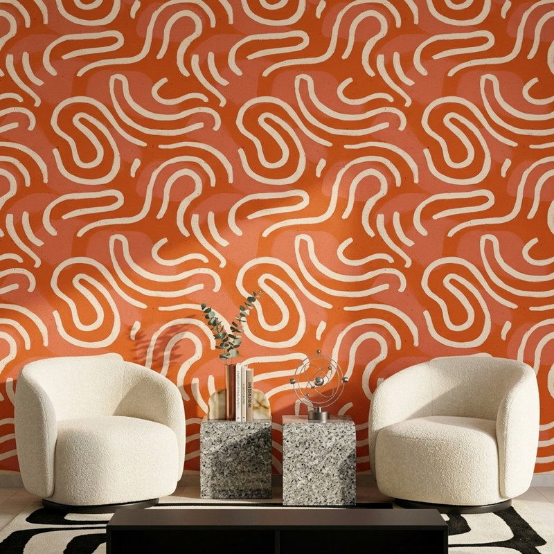Papier peint Mid Mid Century Modern, Peel and Stick