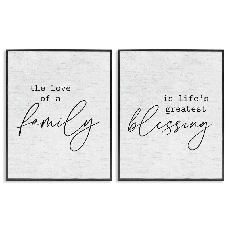 «Life's Greatest Blessing Quote», ensemble de 2 estampes numériques avec lettres et lignes, Giclée encadrée noir minuit