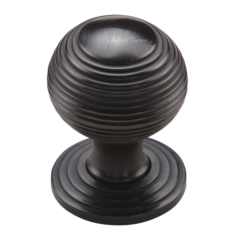 Dark Oil Rubbed Brass Round Cabinet Knob with Mounting Hardware