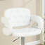 Chaise moderne avec accoudoirs, tabouret rembourré en similicuir blanc à hauteur réglable pour table de salle à manger, style