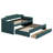 Solid Wood Twin Size Daybed With Trundle And 3 Drawers, Linen Upholstered Daybed Frame With Backrest And Armrest-359491741