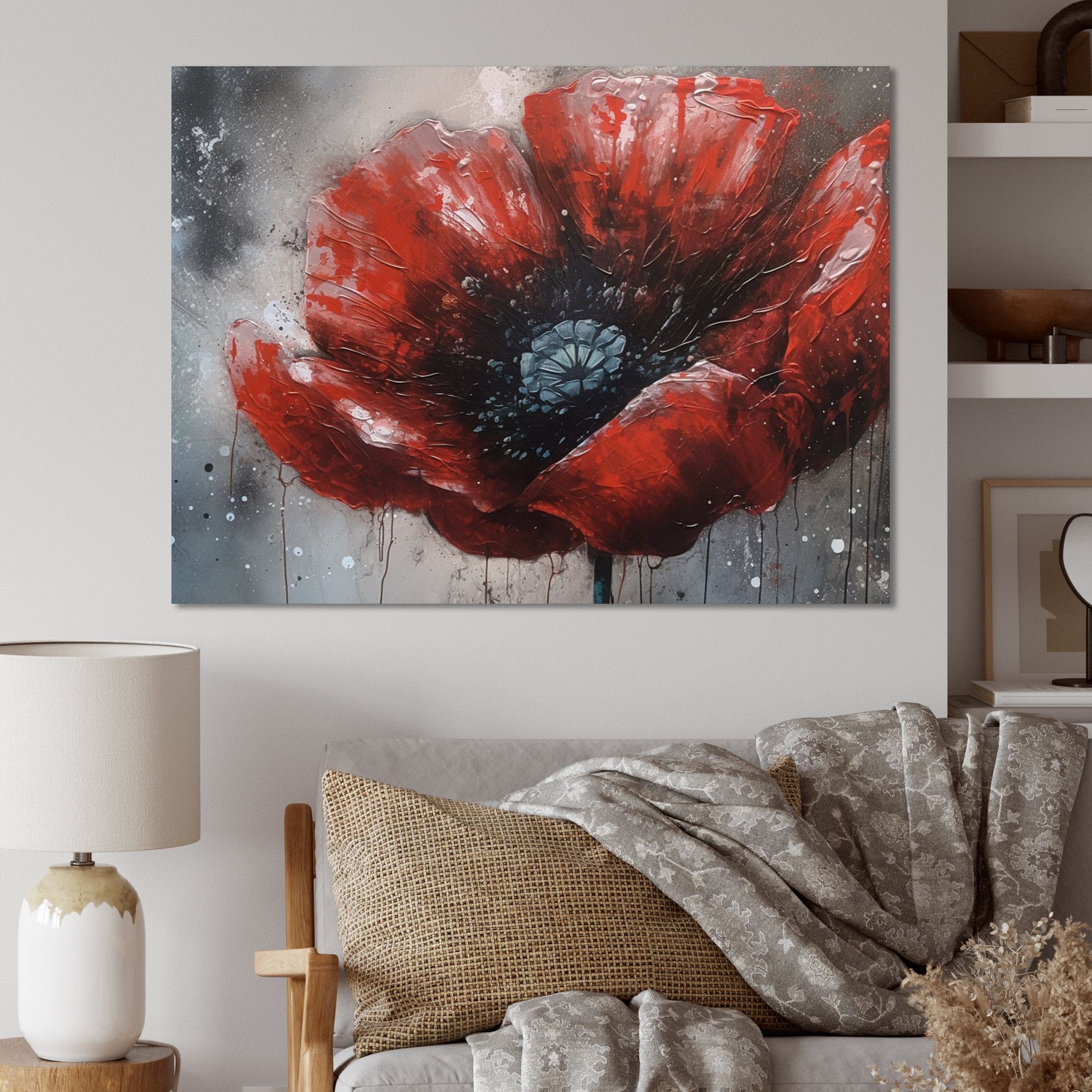 Red Barrel Studio® Pink Delicate Poppy III - Floral Poppy Canvas Wall ...