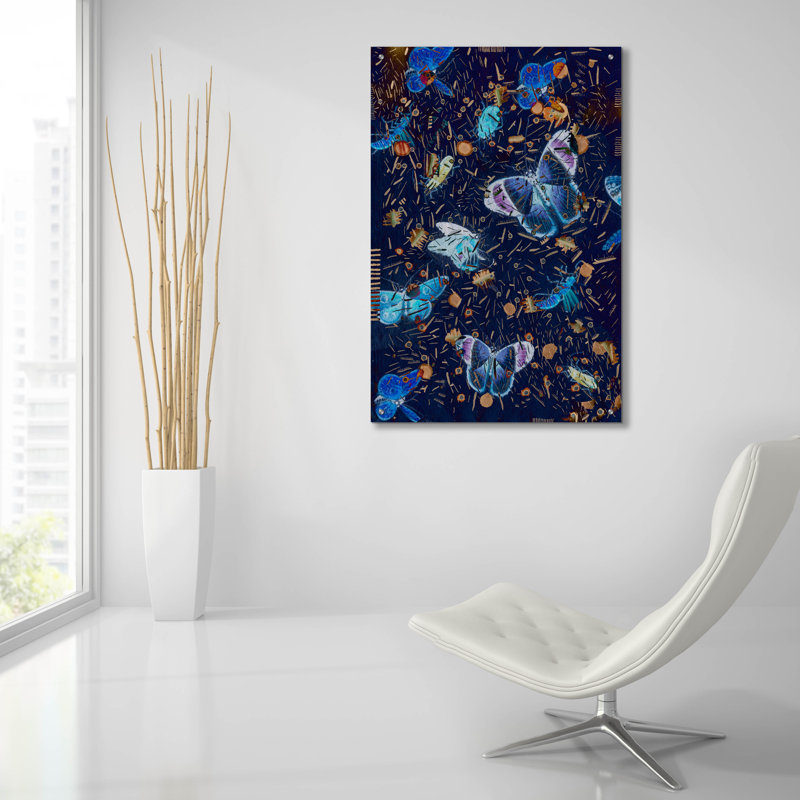 Art mural épique «Confetti with Butterflies 2» par Lori Arbel, 24 po x 36 po, H 36 po x l 24 po