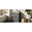Meuble-lavabo gris 30 po avec lavabo en céramique, tiroirs d'extension, glissières à fermeture en douceur, conception cannelée, lavabo de 6 po de profondeur, comptoir brillant, 17,5 po pour une utilisation confortable en gris, avec système de tiroir double,-1363657015