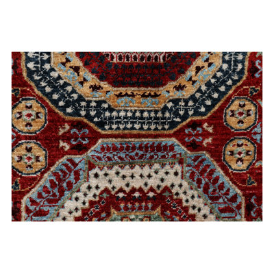 Aryana Wool Oriental Area Rug in Red/Blue/Rust