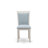 9-Pc Dining Table Set Contains a Distressed Jacobean Modern Table and 8 Baby Blue Linen Fabric Dining Chairs with Stylish Back - Wire Brushed Linen White-2120329779-2120329778