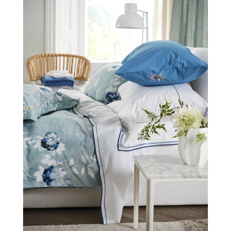 Designers Guild Manohari Delft Blue 250 Thread Count Bedset, Single Bed (135 x 200 cm)