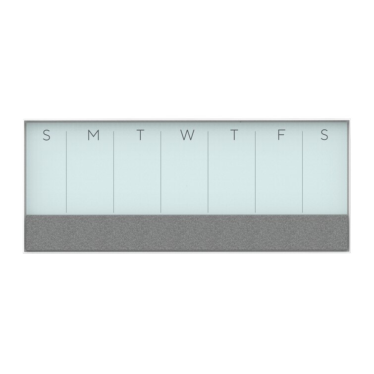 U Brands Wall Glass Magnetic Small - 2' - 4' Framed Glass Board
