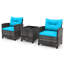 Ensemble de conversation avec coussins pour 2 personnes Patiojoy Wicker-122511364