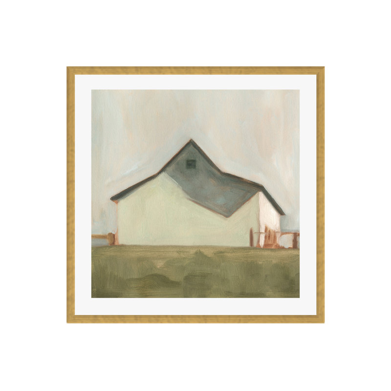 Serene Barn V by Emma Scarvey, 8"H x 12"W, Gold