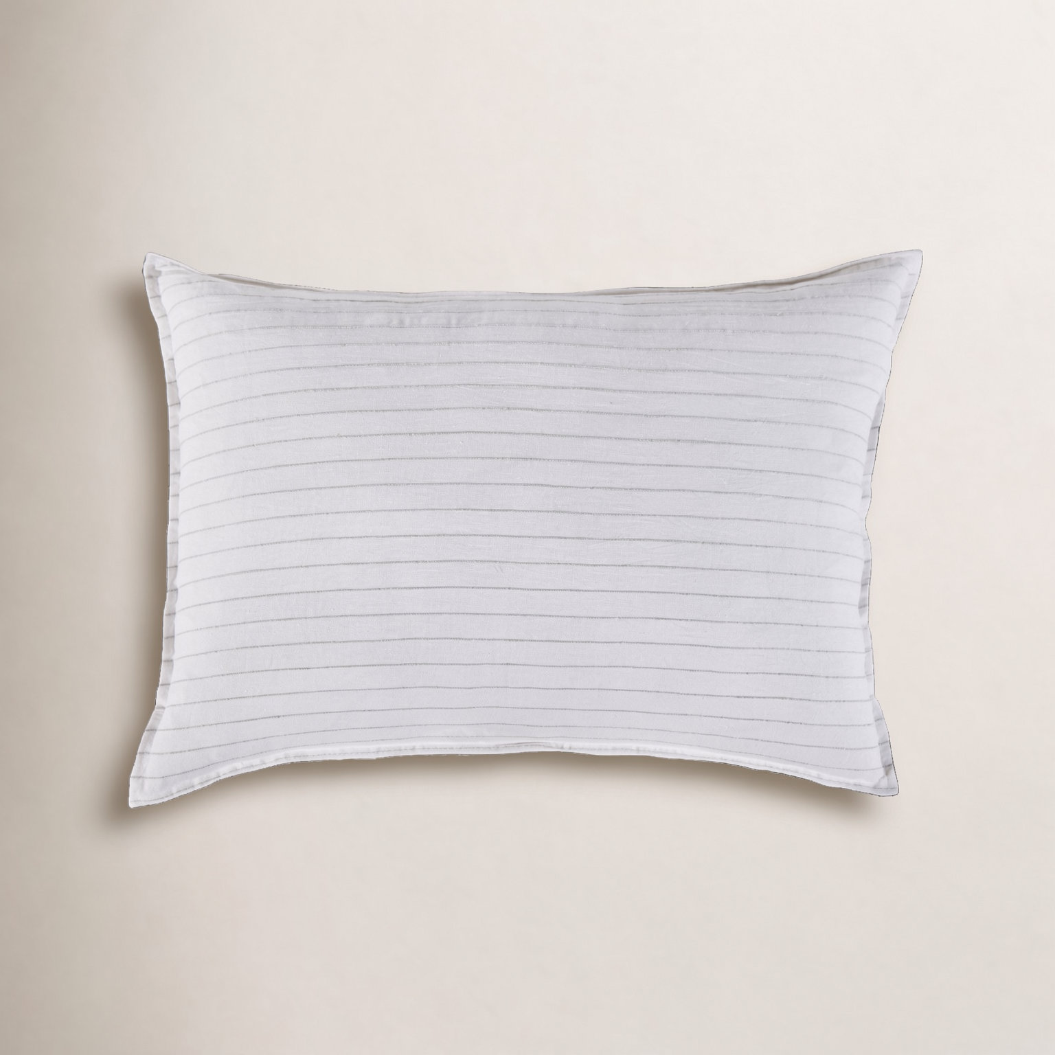 Blake Linen Shams, White/Ocean