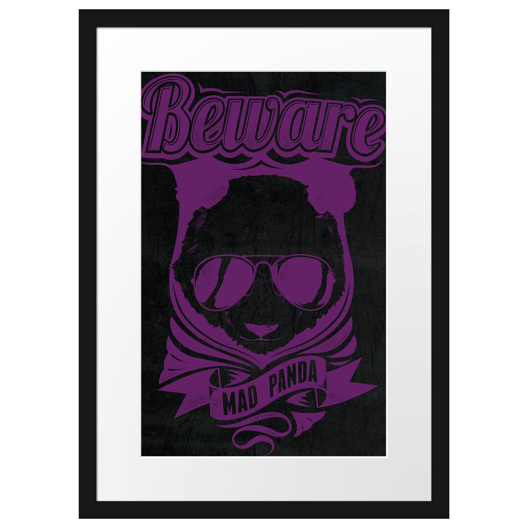 Gerahmtes Poster Mad Panda Black