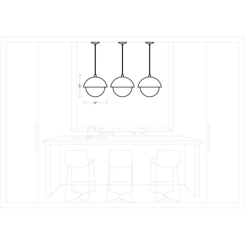 Hyde 1-Light Large Pendant, Midnight Black