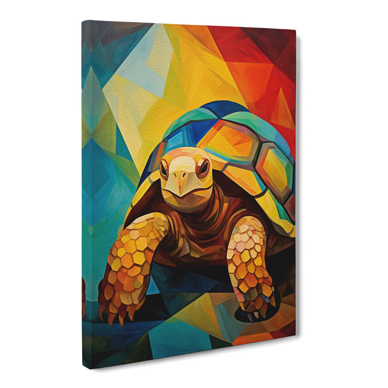 Tortoise Cubism - No Frame Print, 50cm H x 35cm W x 3cm D