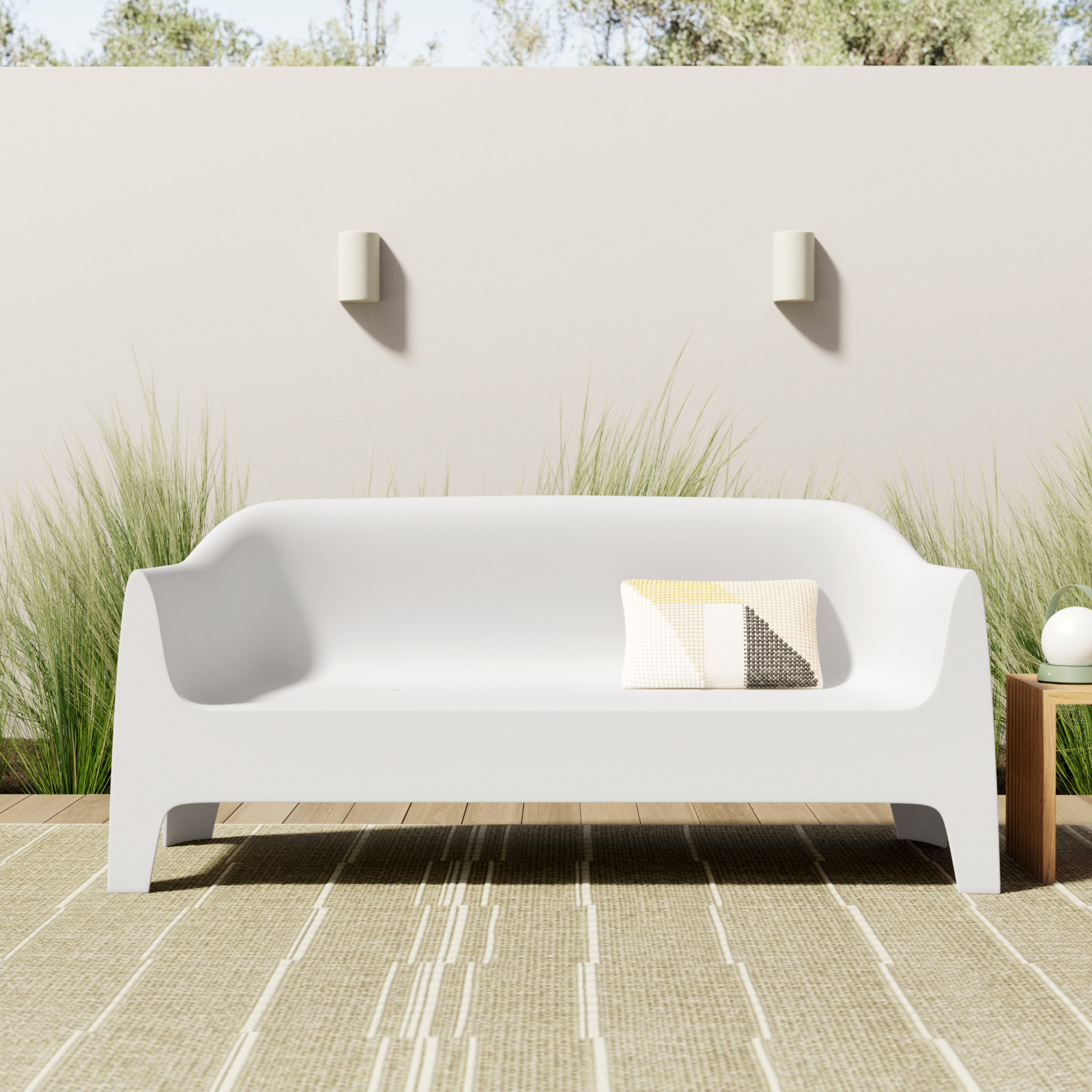 Solid 71" Patio Sofa, White