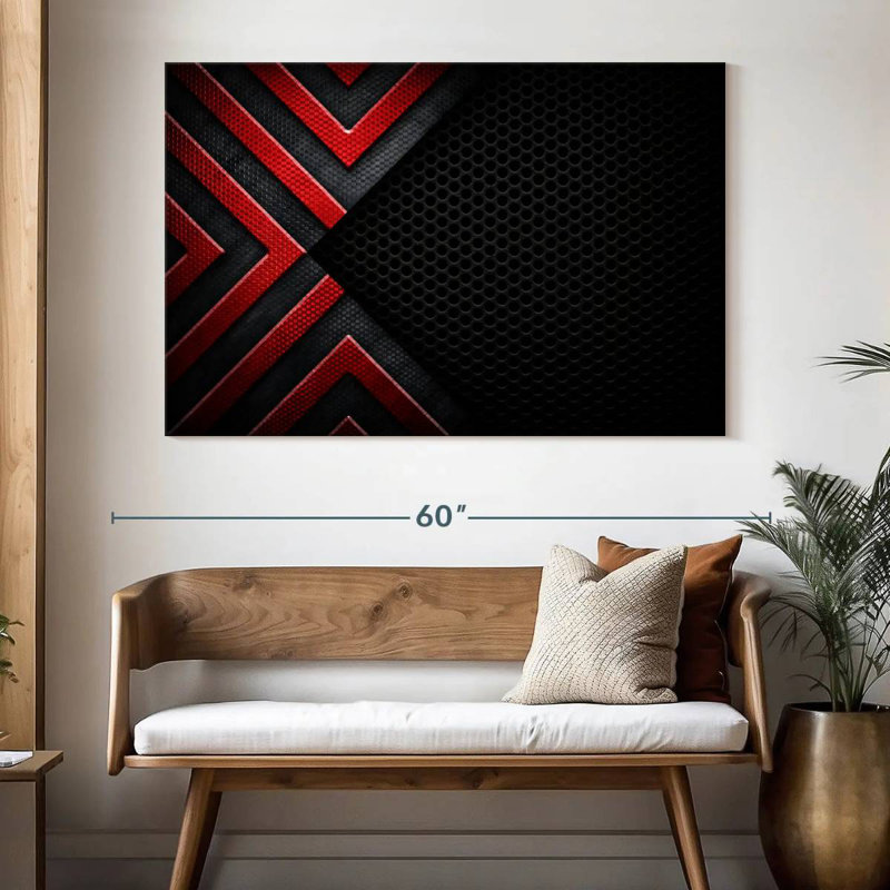 Avery Red Black Abstract, 34" H x 51" W