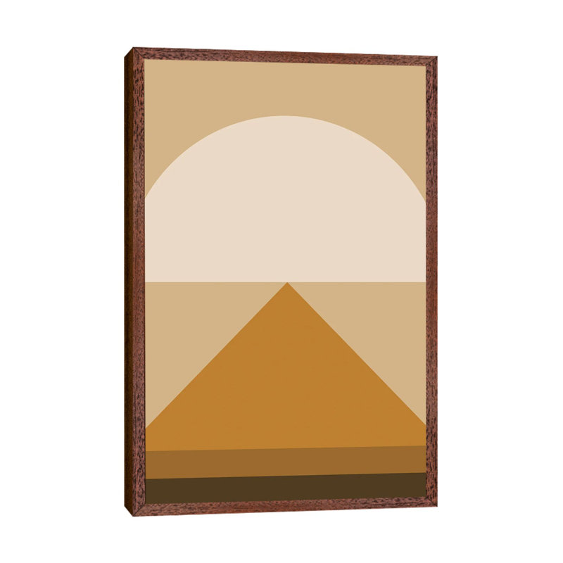 Abstract Geometric XXXIV - Print on Canvas, 66.04 cm H x 45.72 cm W, Brown Framed