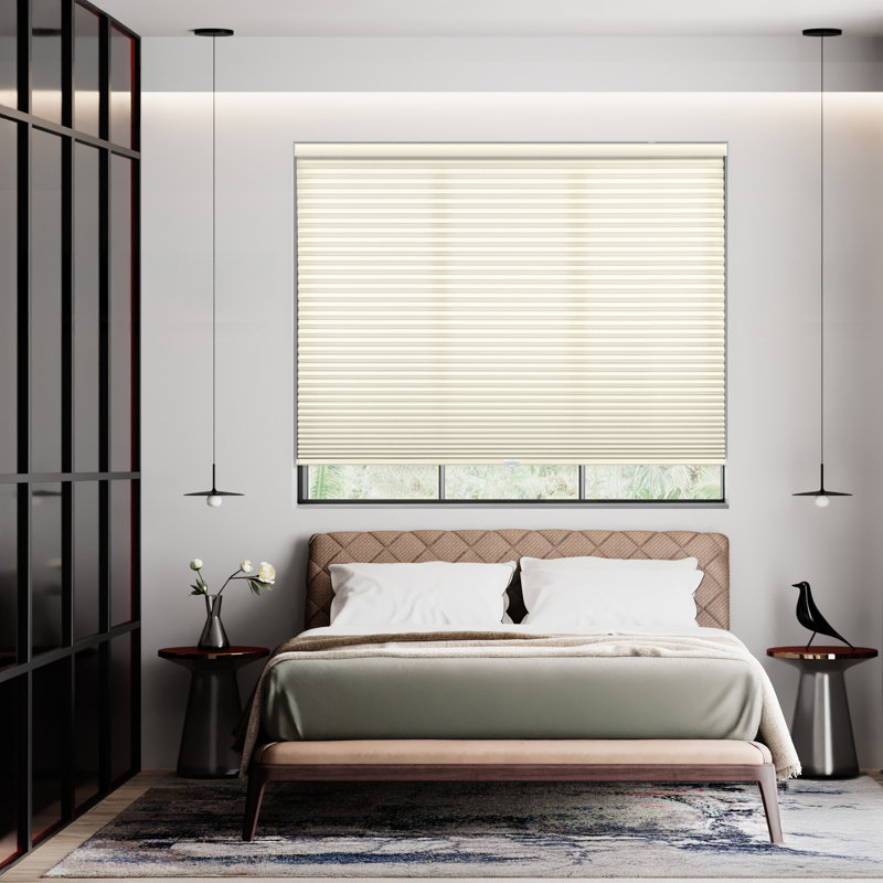 Store alvéolaire semi-transparent sans fil 1,5 po EcoHome, Ivoire, L 32 po x L 64 po