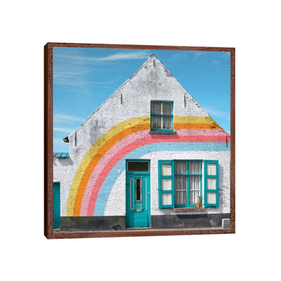 Rainbow House by Erin Summer - Print on Canvas