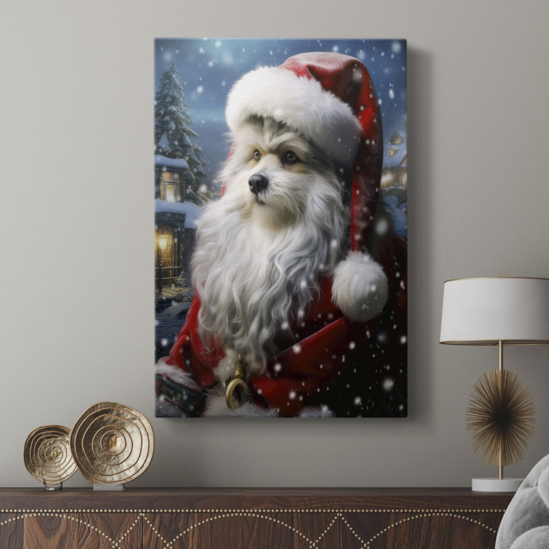 Santa Paws I - galerie tendue sur mesure Cavas, H 27 po x l 18 po