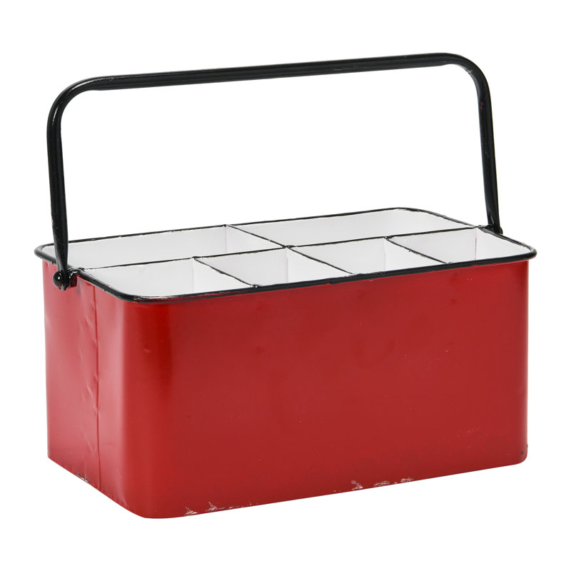 Baylie Rectangle Flatware Caddy, Red